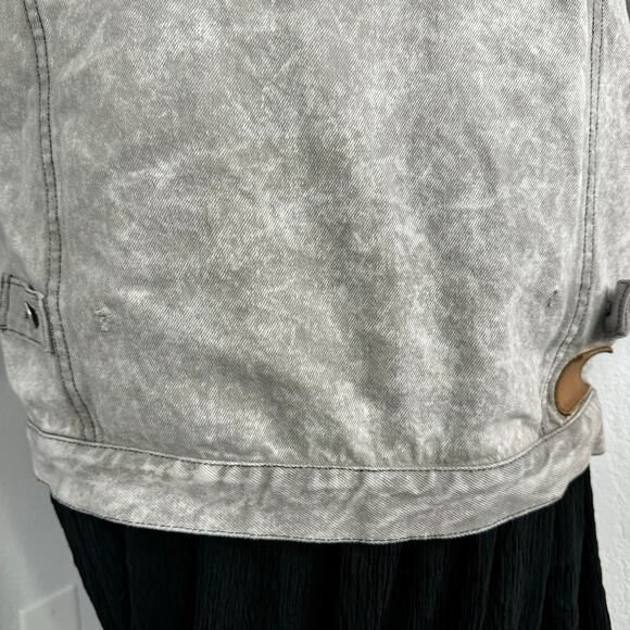 Vintage 90s 80s Gray Acid Wash Denim Jean Jacket - Picture 8 of 10